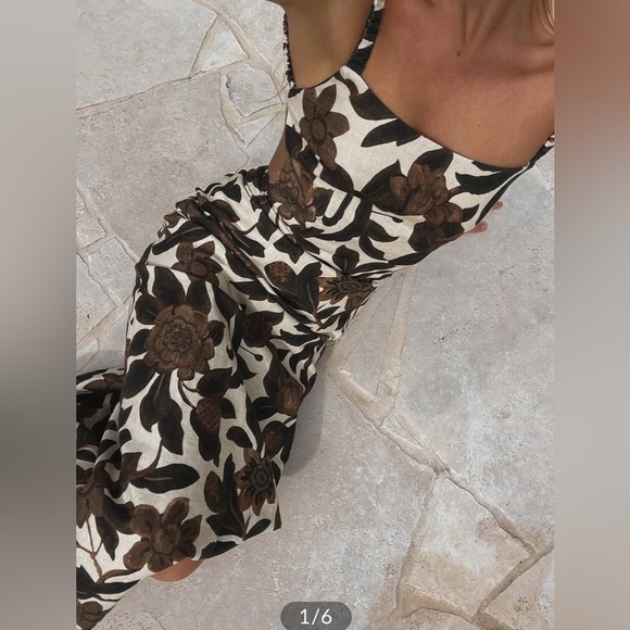 Commense Dresses & Skirts - Commense backless print split zipper dress